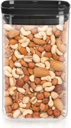 Vierkante voorraadbus voor droge etenswaren met afsluitend deksel 1,4 l