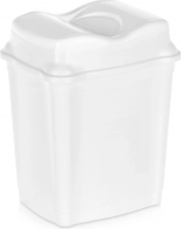 Kunststof pedaalemmer met kiepdeksel 9 l wit