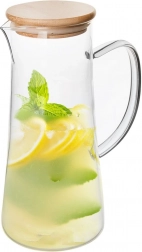 Glazen kan met bamboe deksel 1,35 l