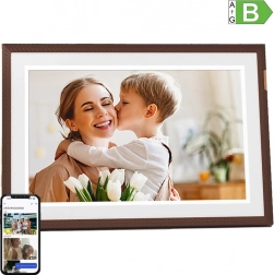 digitale fotolijst arzopa d10 10,1" donkerbruin