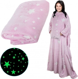 Fleece deken met mouwen 140 × 200 – Neon