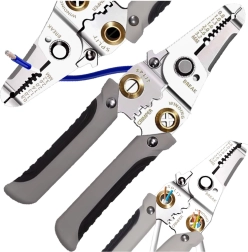 Multifunctionele stripper- en krimptang voor kabels 0,8–3,2 mm 7-in-1