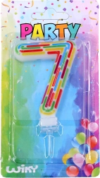 partykaars voor taart – cijfer 7, streepjes