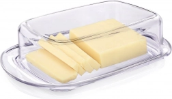 Transparante plastic botervloot met deksel 17,5 × 11,5 × 4,5 cm