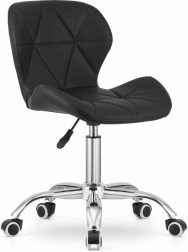 Draaibare bureaustoel met breed rugleuning van eco-leer – zwart