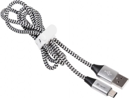 USB 2.0-kabel TYPE-C A Male 1,0 m zwart/zilver