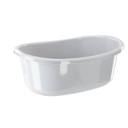 Ovale plastic teil met handgrepen 45 l, lichtgrijs