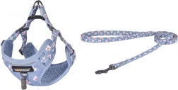 Wandelset DOGNESS – tuigje en riem 1,5 m, lichtblauw