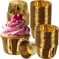 Gouden papieren muffinvormpjes 50 stuks