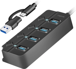 USB-hub met 4 poorten, 3.2 Gen 1, zwart