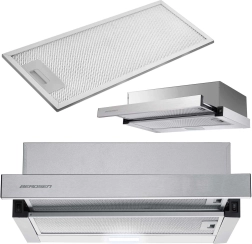 Uitschuifbare keukenafzuigkap 50 cm roestvrij staal BERDSEN BT-233 met LED-verlichting