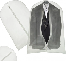 Beschermhoes voor kleding 60 × 100 cm met ritssluiting – Transparant