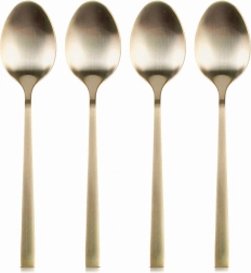 Gouden theelepeltjes van roestvrij staal, set van 4 stuks