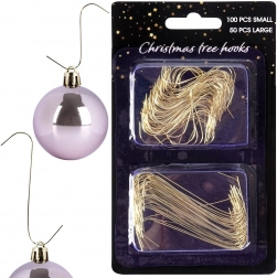 Gouden haakjes voor kerstversieringen 4 en 6 cm, 150 stuks