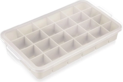 Siliconen ijsvorm met deksel, beige 22,5 × 13 × 3 cm