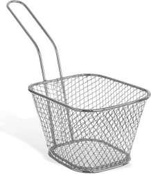 Zilveren frietmand met handvat 19 × 8 × 13,5 cm