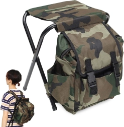 Opvouwbare visstoel met rugzak 3-in-1, camo