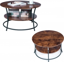 Ronde salontafel met twee legplanken ModernHome