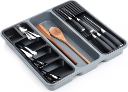 Grijze besteklade-organizer 40 × 40 cm