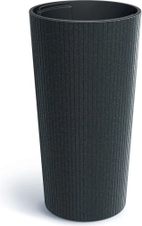 Bloempot Lamia slim eco wood antraciet