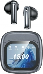 Draadloze oordopjes AWEI TP100 Bluetooth 5.4 TWS met ENC en LCD-display – zwart