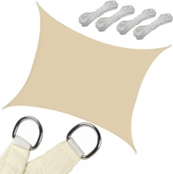 Rechthoekig schaduwdoek 4 × 3 m, waterdicht, beige