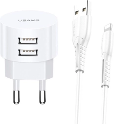 Netlader USAMS T20 met 2x USB 2,1A Lightning