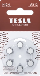 Batterijen voor hoortoestellen TESLA A312/PR41 1.45V 6 stuks