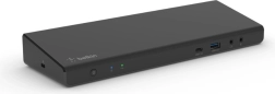 USB‑C DisplayLink dockingstation, ondersteuning voor drie beeldschermen tot 4K-resolutie, HDMI, DP, USB‑C, USB‑A, GbE, audio, PD 85 W, compatibel met Mac/PC/Chrome