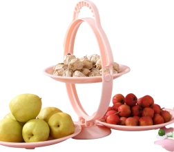 Inklapbare etagère voor taarten en fruit – roze
