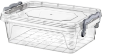 Kunststof container Multi Box 1,2 l met deksel en clips
