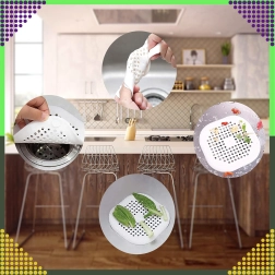 Siliconen afvoerzeef voor gootsteen, bad en wastafel – witte anti-verstoppingsfilter