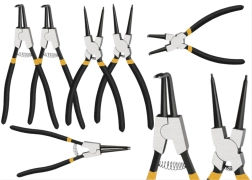 Set borgringtangen – recht en gebogen, 4 stuks