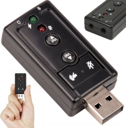 Externe USB-geluidskaart 7.1 met hoofdtelefoon- en microfoonaansluiting