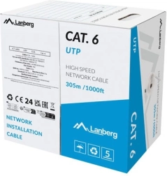 LAN UTP-kabel categorie 6, 305m CCA, grijs, Fluke Passed