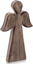 Houten kerstfiguur engel van mangohout 24 cm
