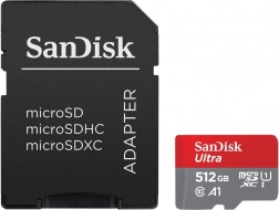 SanDisk Ultra microSDXC 512GB 150MB/s A1 met adapter