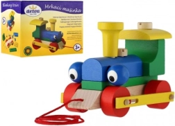 Detoa knipperende houten trek-trein