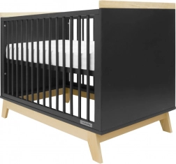 Kinderledikant met veiligheidsrail New Baby Marcus 120 × 60 cm grafiet/natuurlijk