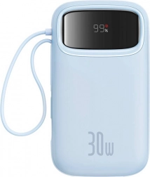 Powerbank Baseus QPow2 20.000 mAh 30 W met ingebouwde USB‑C-kabel (blauw)