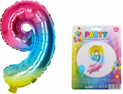 Opblaasbare regenboog balloon nummer 9