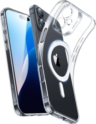 Transparante Zero Clear-hoes met magnetische HaloLock-ring voor iPhone 16 Plus