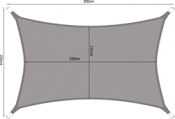 Waterdichte tuinafdekzeil 3 × 2 m rechthoek grijs