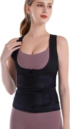 Dames neopreen fitnessvest voor figuurcorrectie M, zwart