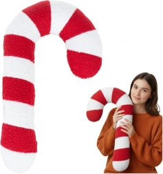 Kerstdecoratie Ruhhy – zachte kussen-stok in wit‑rood