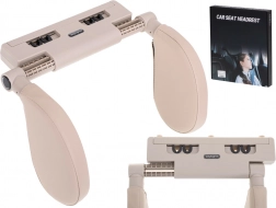 Autostoel reiskussen met hoofd- en neksteun, verstelbaar – Beige