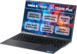 umax visionbook 15wn plus 15,6" notebook met intel n100, 8 gb ram en 256 gb ssd