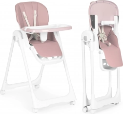Kinderstoel met verstelbare hoogte, eco-leer, dubbel blad, roze ECOTOYS