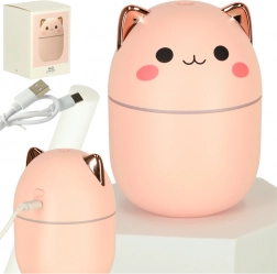 luchtbevochtiger en aroma-diffuser kat roze met rgb-verlichting