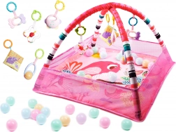 Educatieve speelmat met bogen en balletjes roze